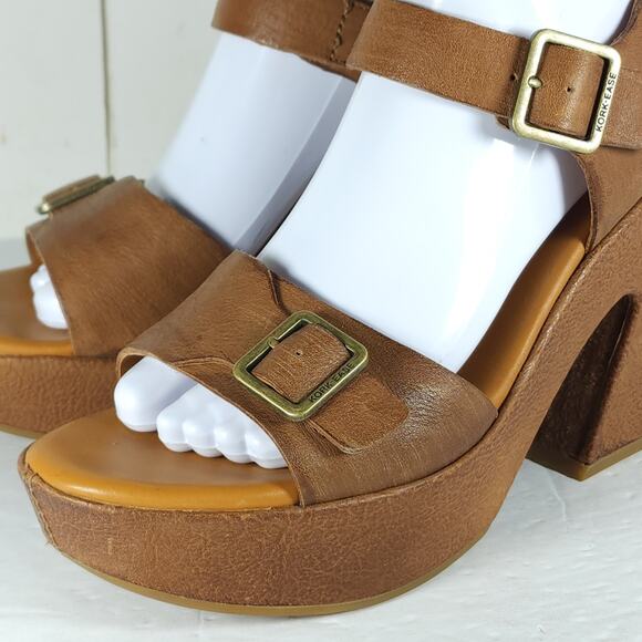 Kork-Ease Women's Kenora US10M Brown Leather Y2K Chunky Heel Platform Sandals - Picture 12 of 16